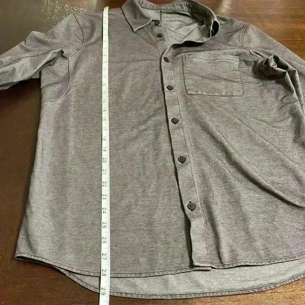 Lululemon Commission Long-Sleeve Shirt ESPR/WHT Espresso Men's Small - Picture 12 of 12